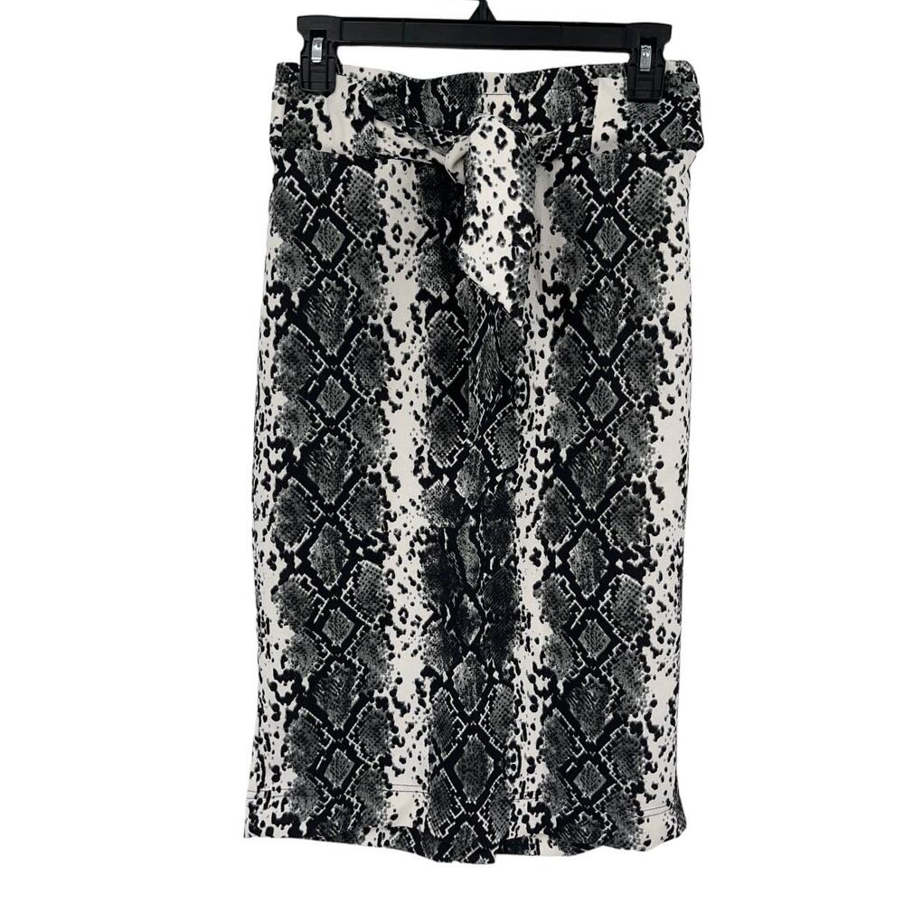 Sentimental NY skirt pencil snake print black white Medium M